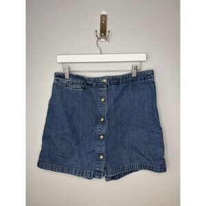 Vintage 90s Y2K White Stag Jean Denim A Line Skort Women skirt shorts 12 Modest